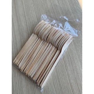 Garfo Descartável De Madeira Refeição 16cm Pacote C/ 50