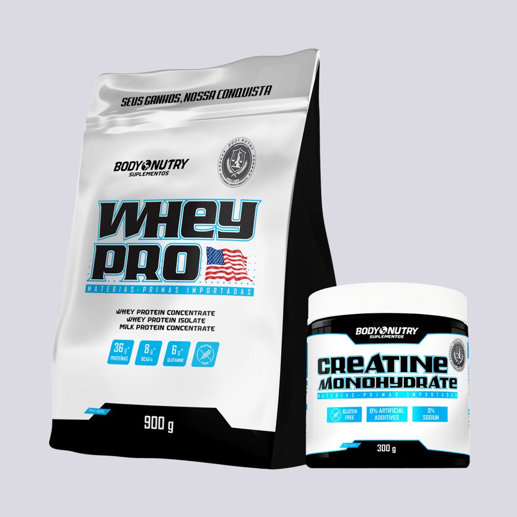 Kit Whey Pro Protein 900g Creatina Monohydrate 300g Body Nutry Shopee Brasil