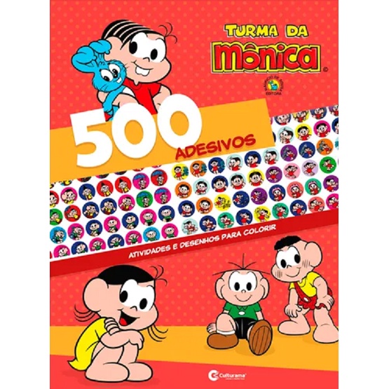 Livro Atividades Com 500 Adesivos Turma Da Mônica Culturama Shopee Brasil 1401