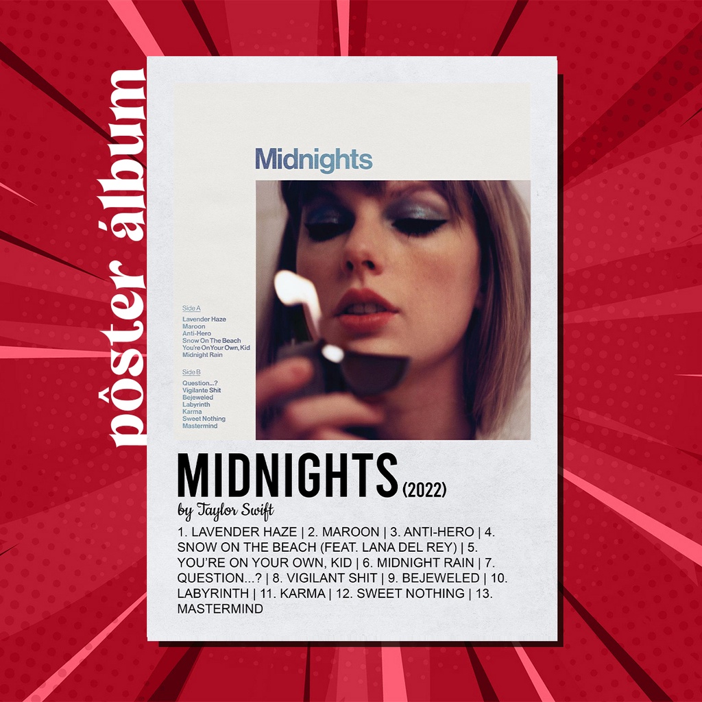 Pôster Álbum Midnights - Taylor Swift (TS10) | Shopee Brasil