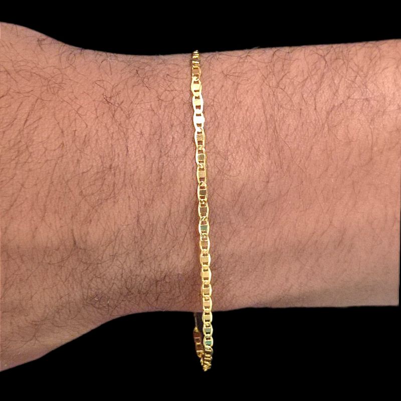 Pulseira Piastrini Masculina 18CM Diamantada Banhada A Ouro 18k
