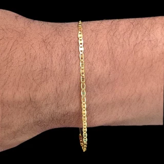 Pulseira Piastrini Masculina 18CM Diamantada Banhada A Ouro 18k