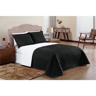 Kit Cobre Leito Casal Padrao 3pc Matelado Soft Bed Duplaface
