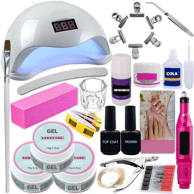Kit Para Alongamento Unha Gel Fibra De Vidro Cabine Completo | Shopee ...