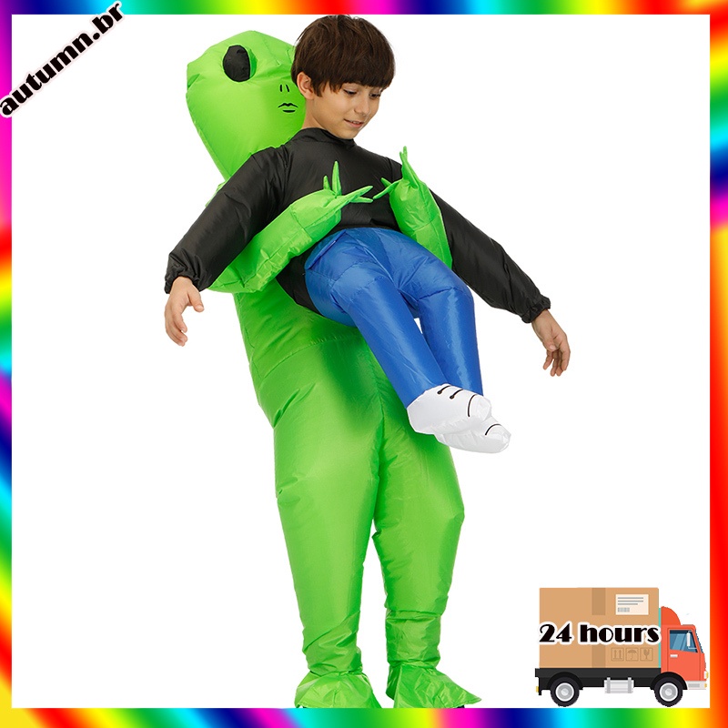 Green Rainbow Friends Traje Inflável Suit Halloween Carnaval