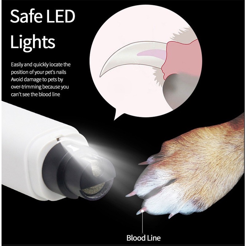 Esmeril Para Unhas De Animais Domésticos Cães E Gatos Kit De Recarga USB