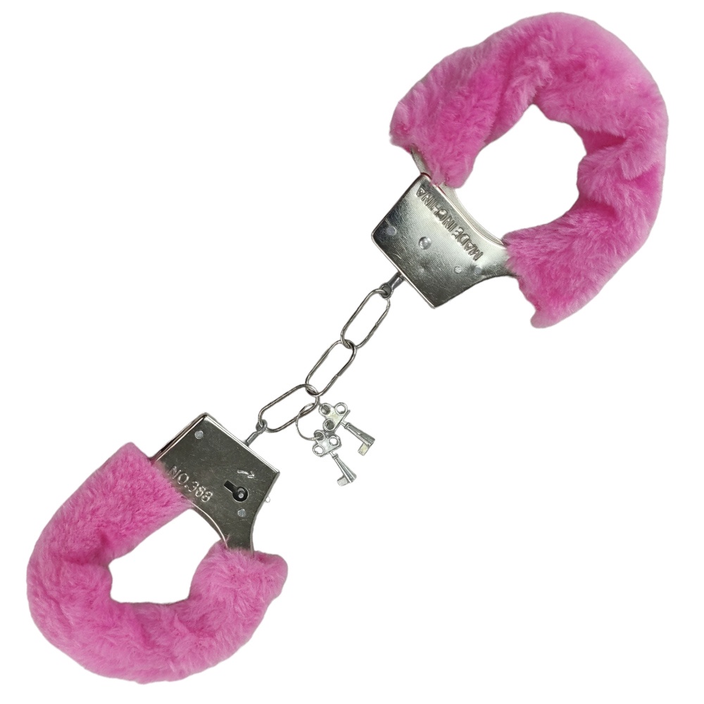 Algema Metal Revestida Pelucia Rosa Policial Fantasia Erotica Sensual ...