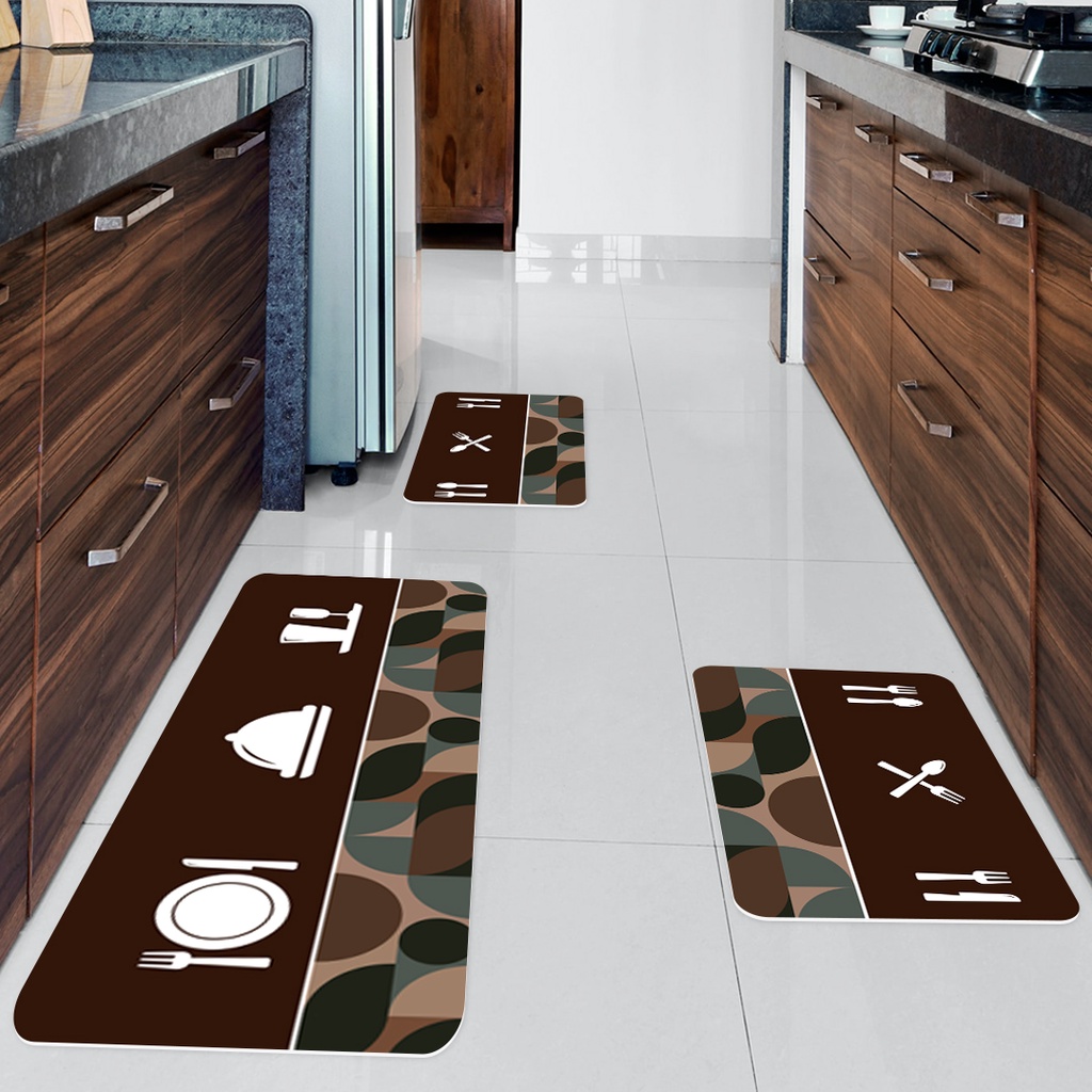 Kit de 3 Tapetes para Cozinha Utensílios Antiderrapante DcoreAqui
