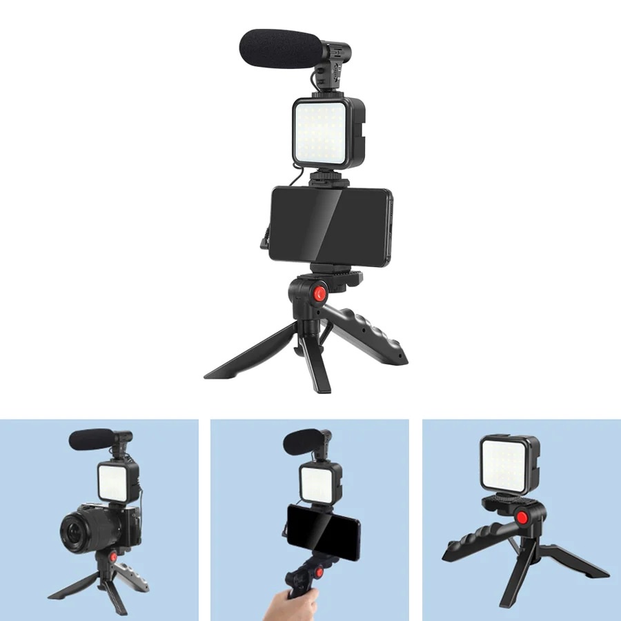 Kit Vlog Per Smartphone Con Luce LED, Microfono E Treppiede – Perfetto Per YouTube, TikTok E Live