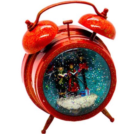 Relógio Luminoso Musical Globo Neve Papai Noel Wincy