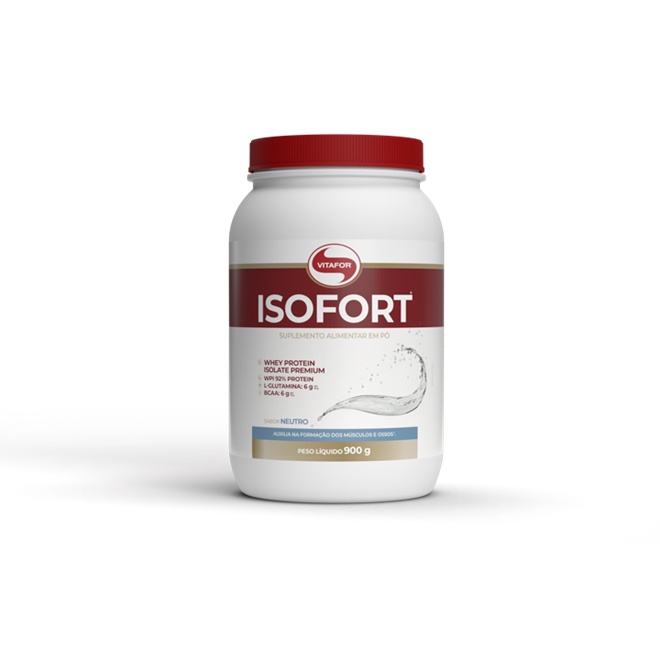 Whey Protein Isolado Isofort Vitafor Pote 900g Sabor Neutro