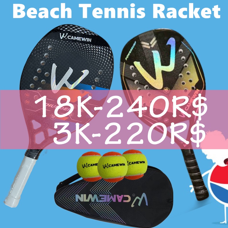 100 % Original Alta Qualidade 3k 18k Fibra De Carbono Raquete De Tênis De Praia