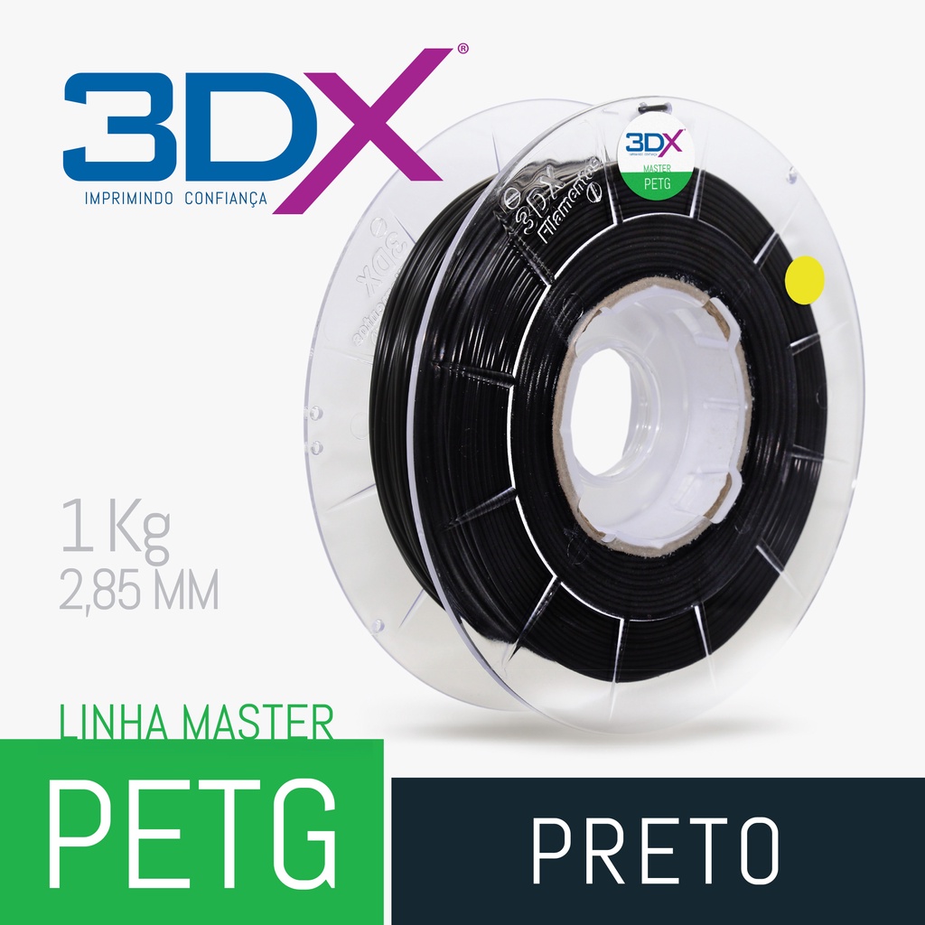 Filamento PETG XT Preto Black Night 1,75mm - 3D Fila para Impressora 3D