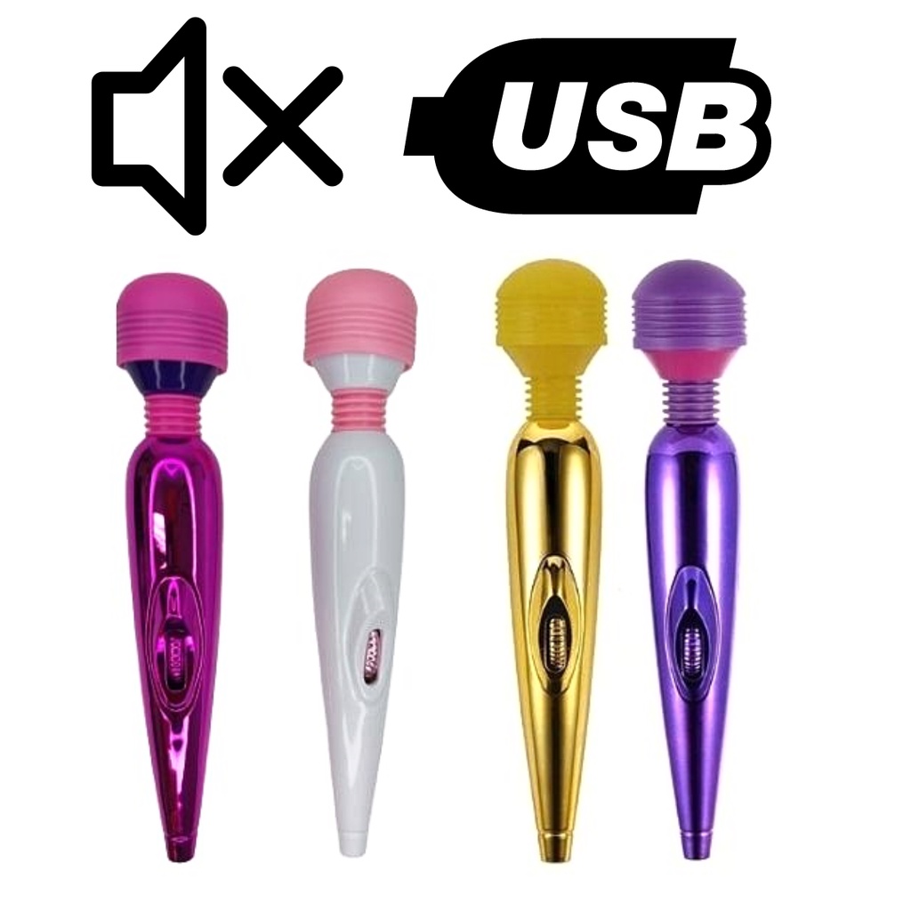 Massageador Vibrador Varinha Mágica Usb Com Bateria Sem Fio SILENCIOSO ...