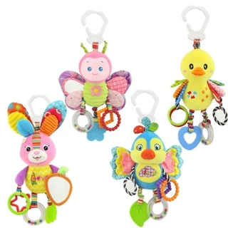 Carrinho De Passeio Bebê Recém Nascido Brinquedos De Pelúcia Chocalho Móvel De Desenho Animal Pendurado Sino Educacional 0-12 Meses Presente