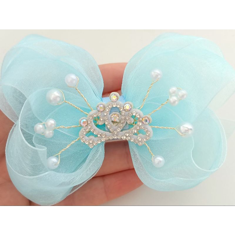 CANIGHT Tiara De Coroa Infantil Laços De Cabelo Infantil Coroa De Cristal  Decorações De Bolo De Princesa Aniversário Chapéus De Coco Para Bolos  Tecido De Cinto De Cabelo De