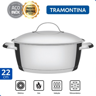 Caçarola Rasa Tramontina Allegra Inox Fundo Triplo 22cm 3,3L