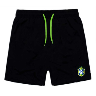 Short Masculino Tactel Brasil Com Bolsos Moda Praia Futebol