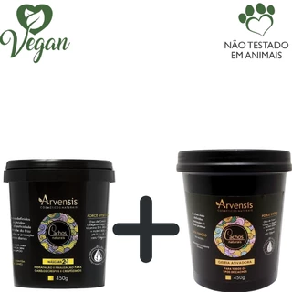 Kit arvensis cachos naturais máscara 2x1 450g + geleia alta fixação 450g produto pronta entrega