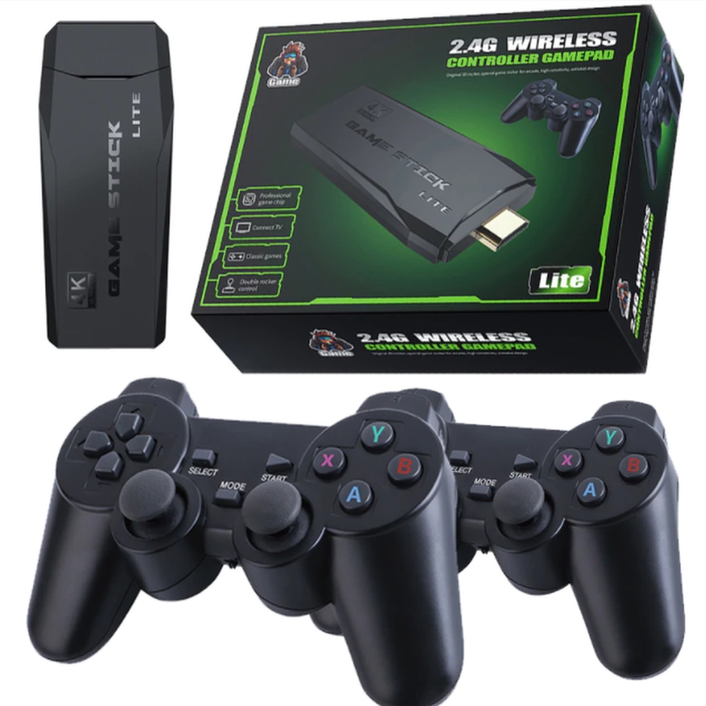 Mini Console Video Game Retro 4k 10 Mil Jogos 64Gb 2 Controles Sem Fio