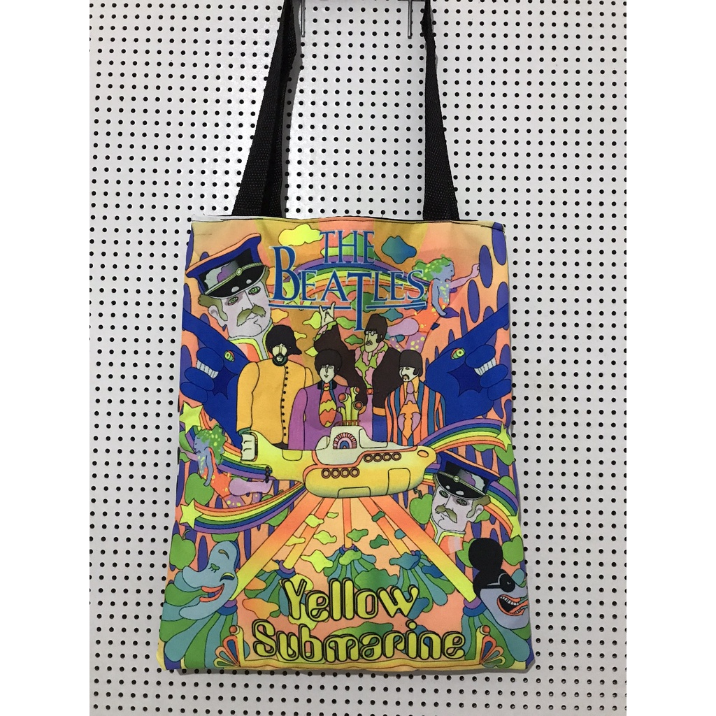 Bolsa sacola dupla face The Beatles psy cores e arte estilo ecobag