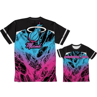 camisa Miami Heats rosa e azul