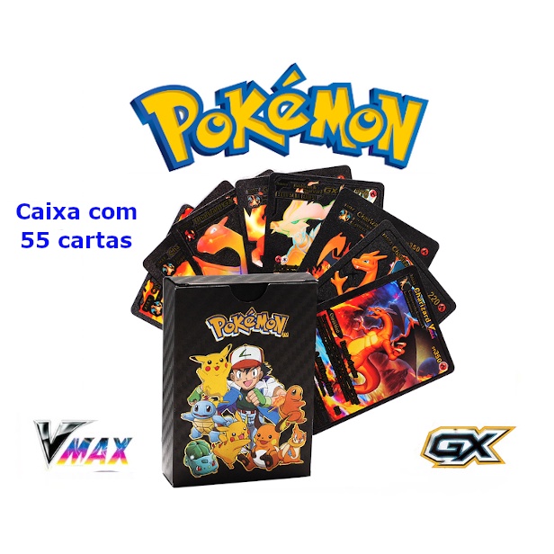 Lote 55 Cartinhas Pokémon Folha De Ouro Vmax Gx Sem Repetir