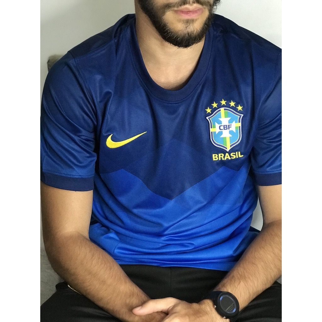 Camisa Brasil Azul Dry Copa Collection Rinno Clássicos Futebol - Masculino