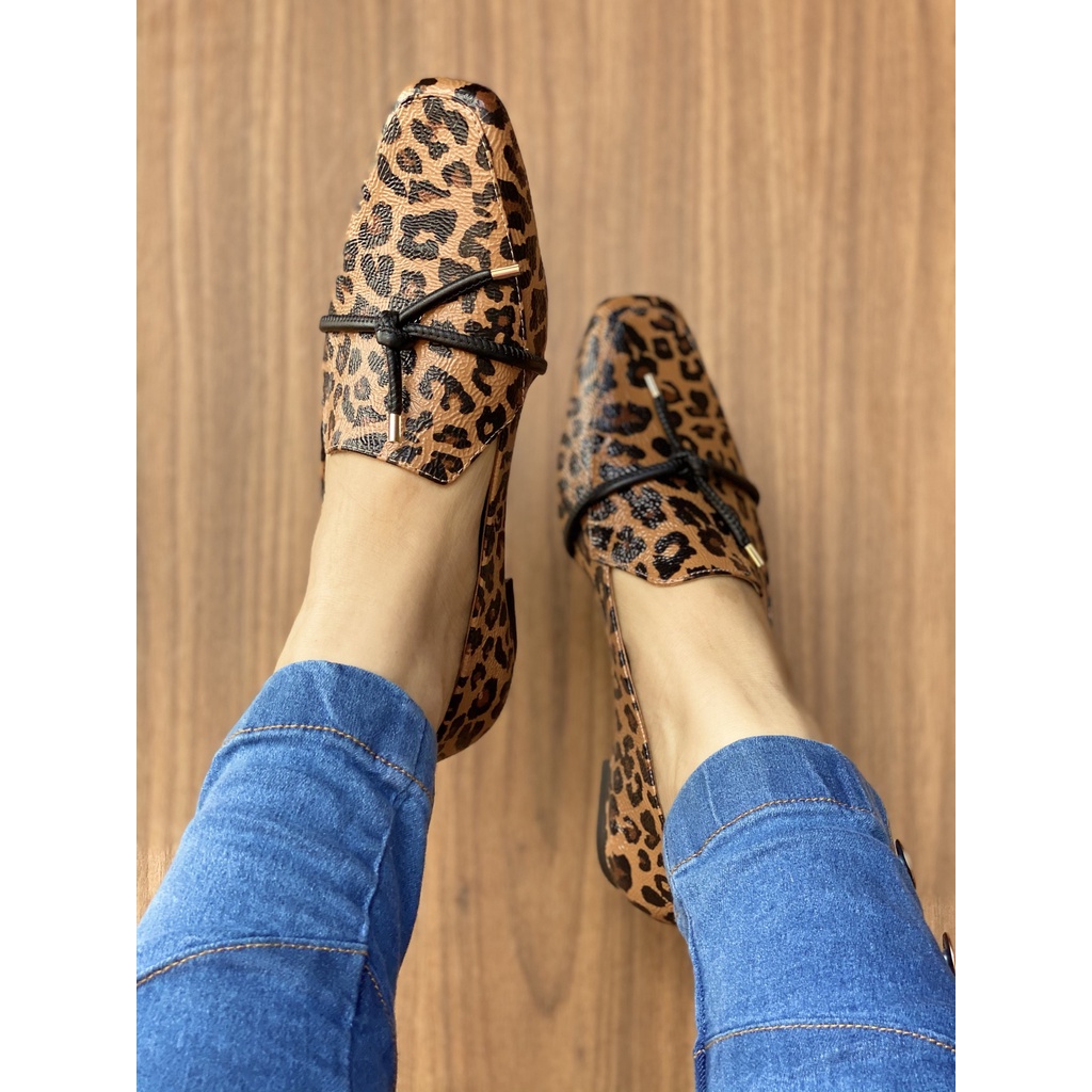 Mocassim feminino hot sale animal print