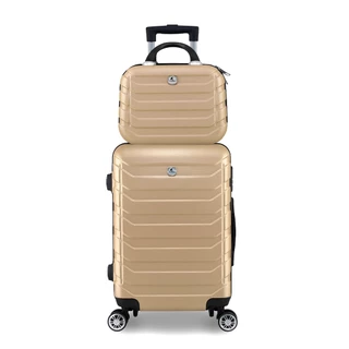 Kit Mala + Frasqueira Viagem de Bordo Avião ABS Rígido Rodinhas 360 Mala 10kg