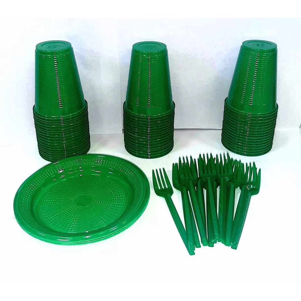 Descartáveis Pratos Copos e Garfos kit com 150 un. 50 de cada ideal ...