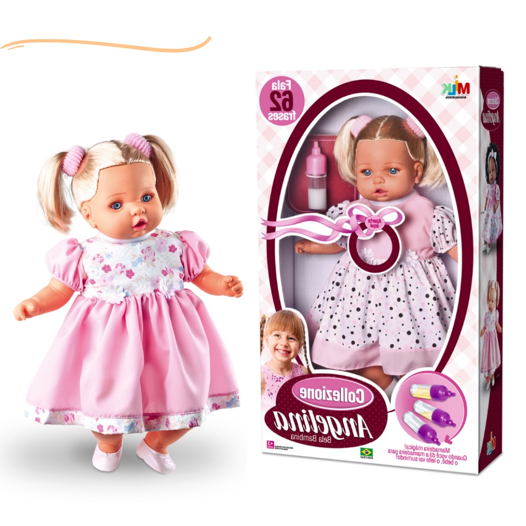 Boneca que fala com cabelo grande bonequinha falante bebe nenem pesada ...