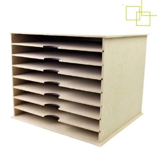 Organizador De Papel Folhas Scrapbook Escritório Papelaria 8 Gavetas