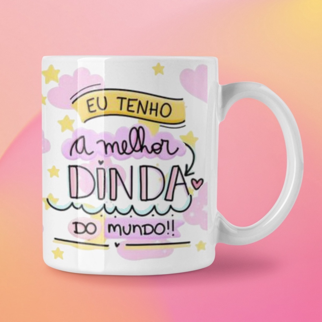 Caneca A Melhor Madrinha Do Mundo Dinda Porcelana Shopee Brasil 1574