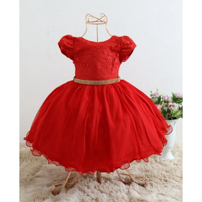 Vestido vermelho hot sale festa infantil