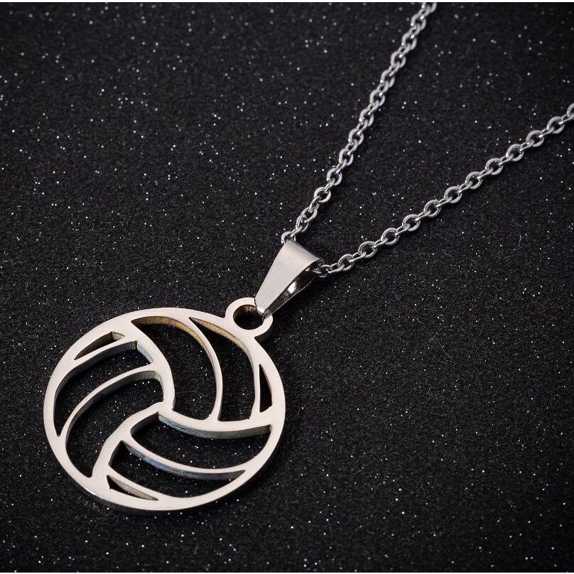 Colar Europeu E Americano De Esportes De Vôlei Masculino Feminino Aço Inoxidável Simples Jóias