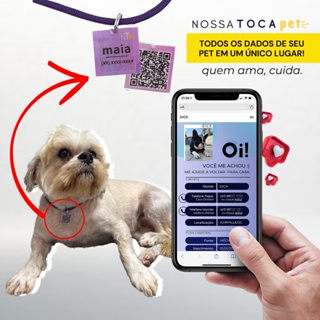 Combo | Coleira Pet + Placa de Identificação