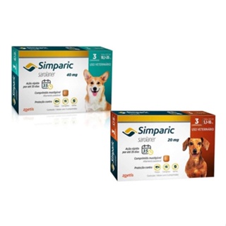 Combo 2 Simparic 1) 20mg 10kg + 1) 40mg 20kg - 3 Compr Cada