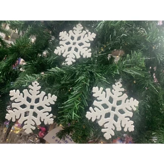 pendente floco de neve c/glitter 10cm 3 unidades