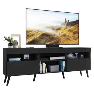 Rack Retrô para TV até 65" Multimóveis Paris FG3327 com 2 Portas Preto