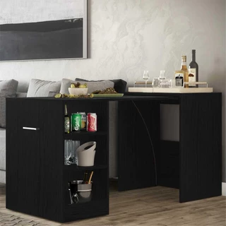 Aparador Bar com Mesa Dobrável Multimóveis Ibiza FG1000 Preto