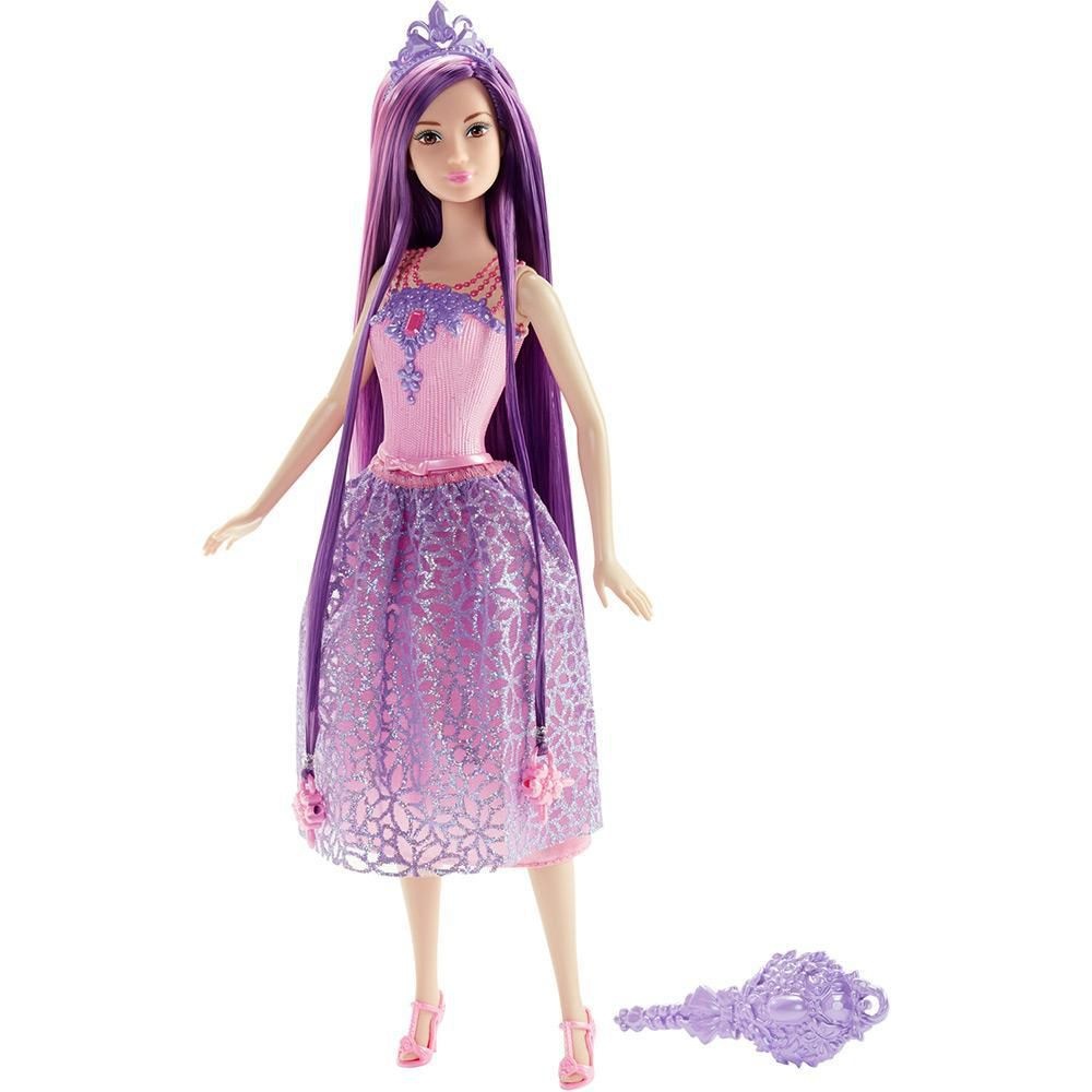 Boneca Barbie Princesa Cabelo Longo Roxo - Mattel | Shopee Brasil