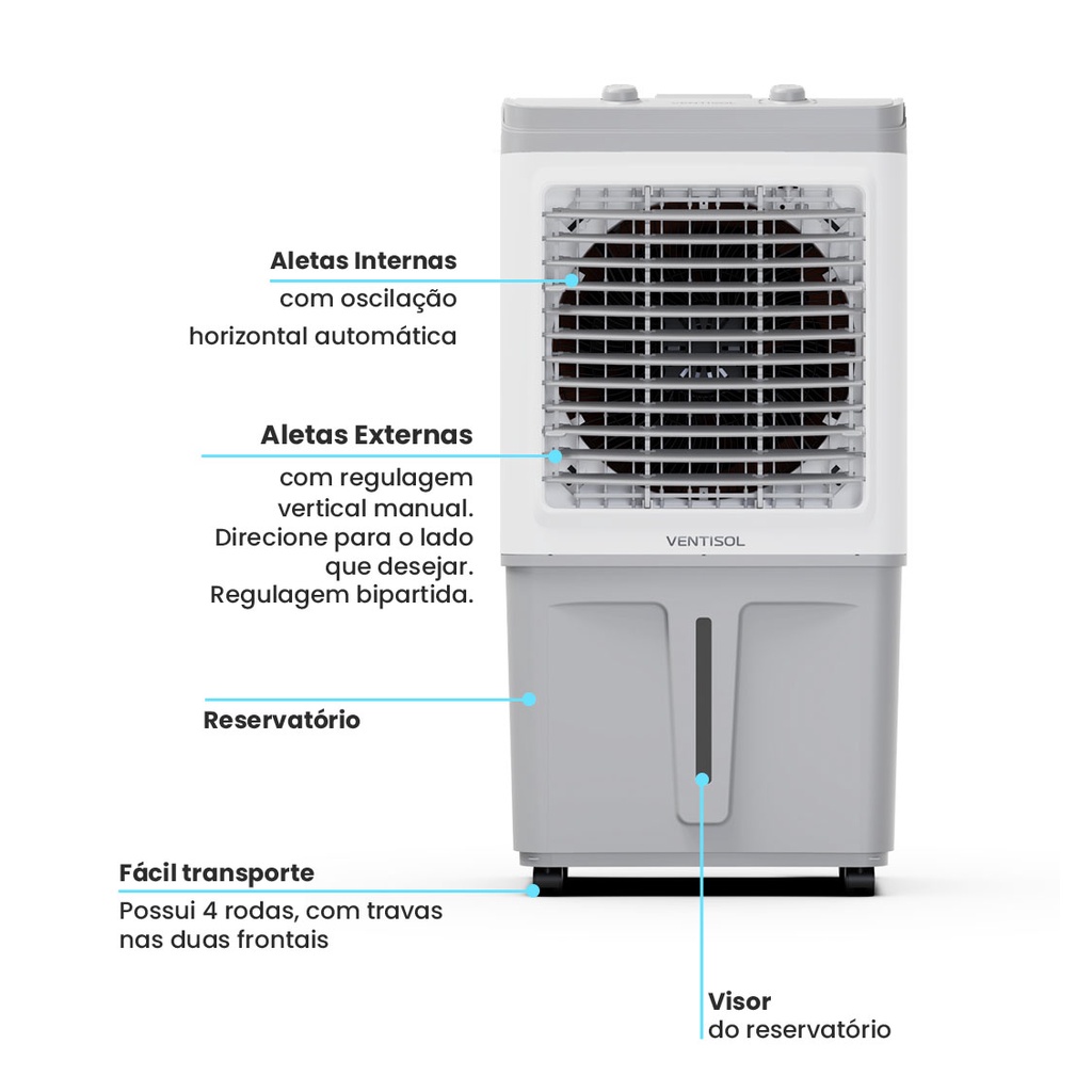 Climatizador Ventisol Branco com Cinza 60 litros 150W