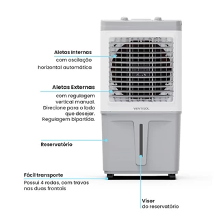Climatizador Ventisol Branco com Cinza 60 litros 150W
