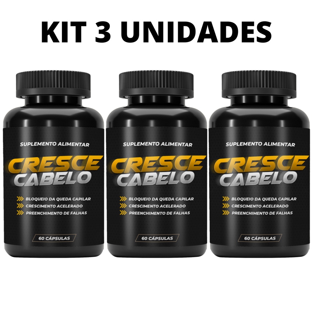 KIT 3 Cresce Cabelo 500mg - Fim da Calvice