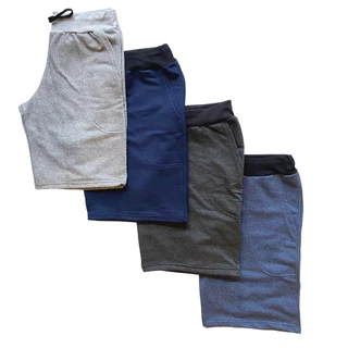 Kit5 Bermuda Moleton Masculina Academia Plus Size