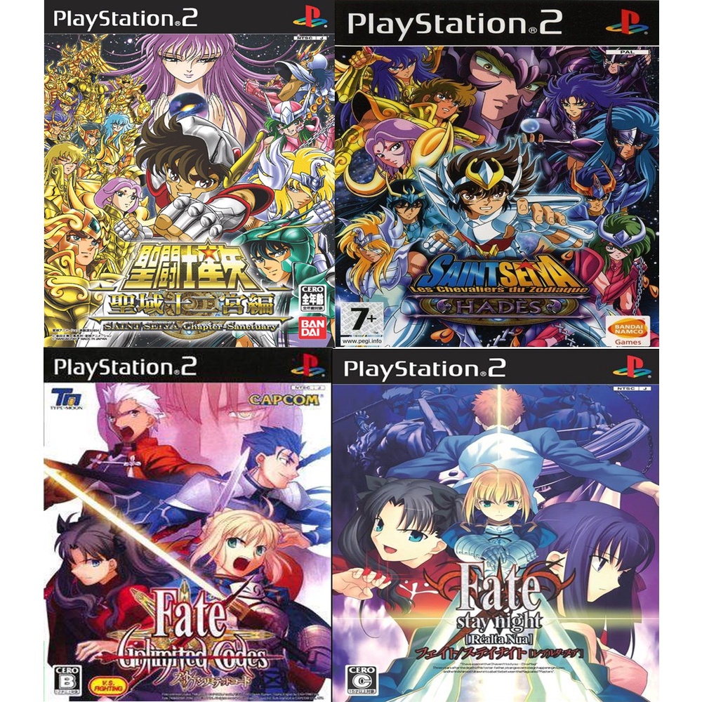 Kit Anime Collection Cavaleiros do Zodíaco + Fate Stay Night com 4 Jogos ( PS2)