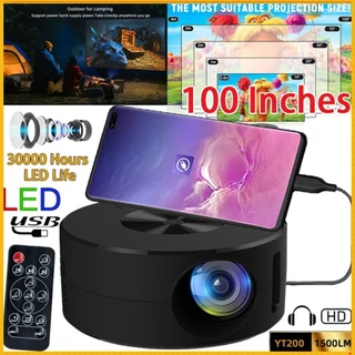 Projetor De Tela YT200 LED 3000 Horas Suporte Do Compatível Com Cabo USB Para Android IOS