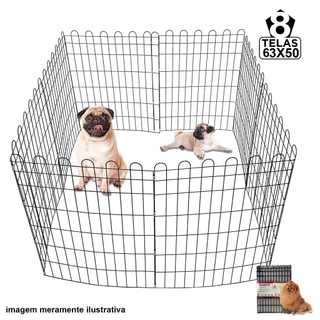 Cercadinho Móvel Pet Cachorro Coelho 8 Telas Aramada 1x1m