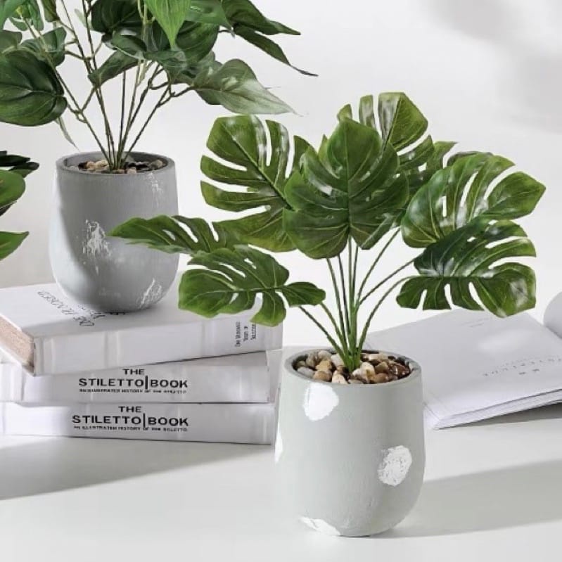 Buque Costela De Adão Artificial Verde Natural Folhagem